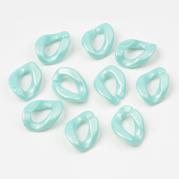 

PandaHall Opaque Acrylic Linking Rings, Quick Link Connectors, For Jewelry Curb Chains Making, Twist, Pale Turquoise, 18.5x13.5x4mm, Inner...