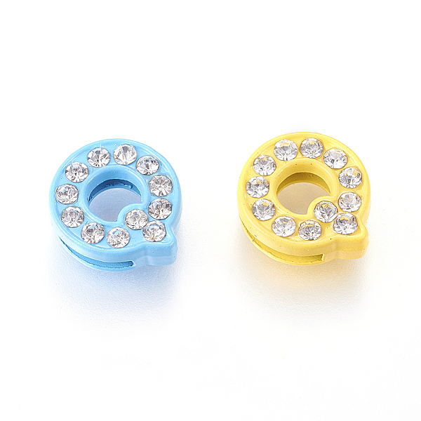 

PandaHall Alloy Letter Slide Beads, Rhinestone Letter Charms, Letter Q for DIY Jewelry Bracelet, Mixed Color, 13x12x4.5mm, Hole: 7x1mm..., Multicolor