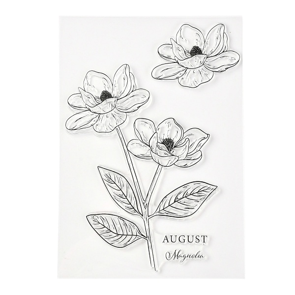 

PandaHall Silicone Clear Stamps, for Card Making Decoration DIY Scrapbooking, Flower Pattern, 20.5x14.5x0.3cm Silicone Flower
