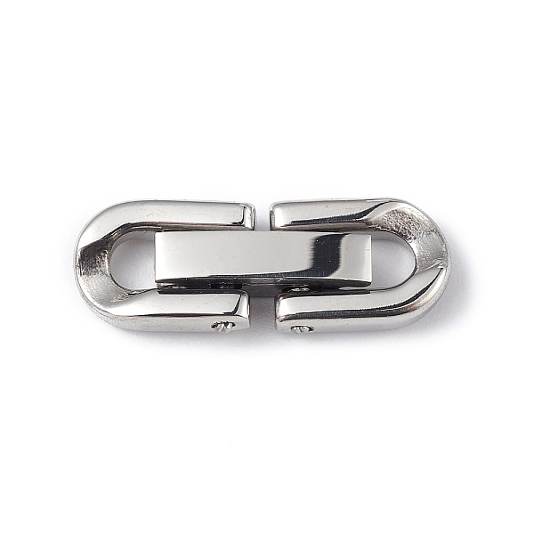 

PandaHall 304 Stainless Steel Fold Over Clasps, Oval, Stainless Steel Color, 18x6.5x3mm, Hole: 2.5x2.5mm 304 Stainless Steel