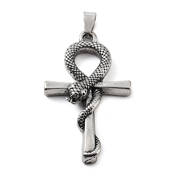 

PandaHall Tibetan Style Alloy Pendants, Snake Charms, Antique Silver, 51x29.5x7mm, Hole: 8x4.5mm Alloy Snake