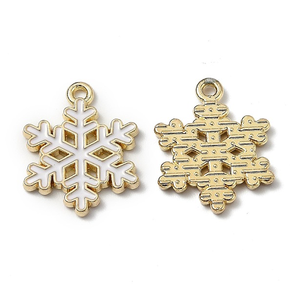 

PandaHall Alloy Enamel Pendants, for Christmas, Snowflake, White, Golden, 20.5x16x1.7mm, Hole: 1.5mm Alloy+Enamel Snowflake White
