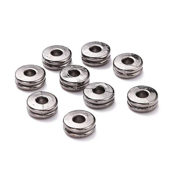 

PandaHall Alloy Spacer Beads, Flat Round, Cadmium Free & Lead Free, Gunmetal, 6x2.5mm, Hole: 2mm Alloy Flat Round