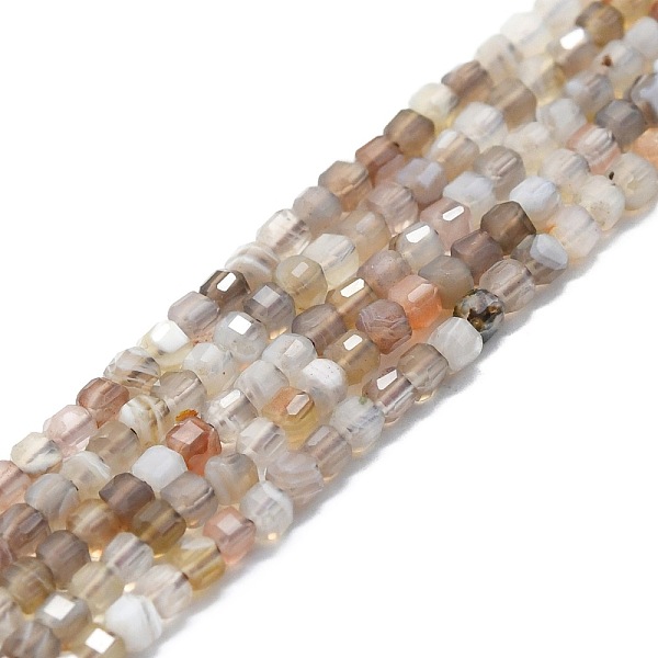 

PandaHall Natural Botswana Agate Beads Strands, Faceted, Cube, 2x2x2mm, Hole: 0.6mm, about 182pcs/strand, 15.16''~15.55''(38.5~39.5cm)...