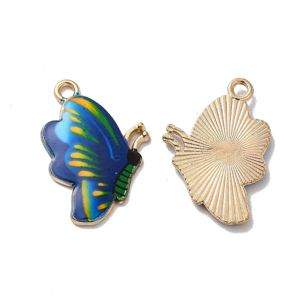 

PandaHall Alloy Enamel Pendants, Golden, Butterfly Charm, Blue, 24.5x16.5x2mm, Hole: 1.6mm Alloy+Enamel Butterfly Blue
