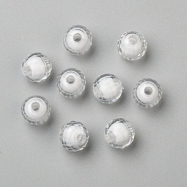 

PandaHall Transparent Acrylic Beads, Bead in Bead, Faceted, Round, Clear, 8mm, Hole: 2mm, about 1920pcs/500g Acrylic Round Clear
