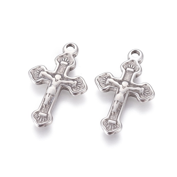 

PandaHall 304 Stainless Steel Pendants, For Easter, Crucifix Cross, Stainless Steel Color, 25x15x2mm, Hole: 1.8mm 304 Stainless Steel Cross