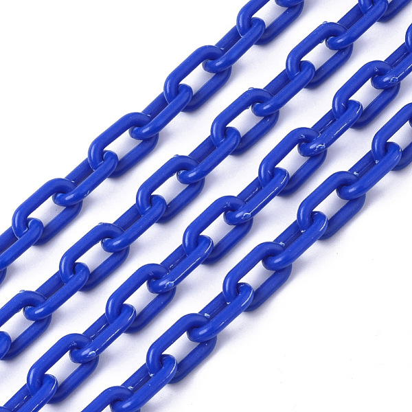 

PandaHall Opaque Acrylic Cable Chains, Oval, Blue, 13x8x2mm, 19.68 inch(50cm)/strand Acrylic Blue