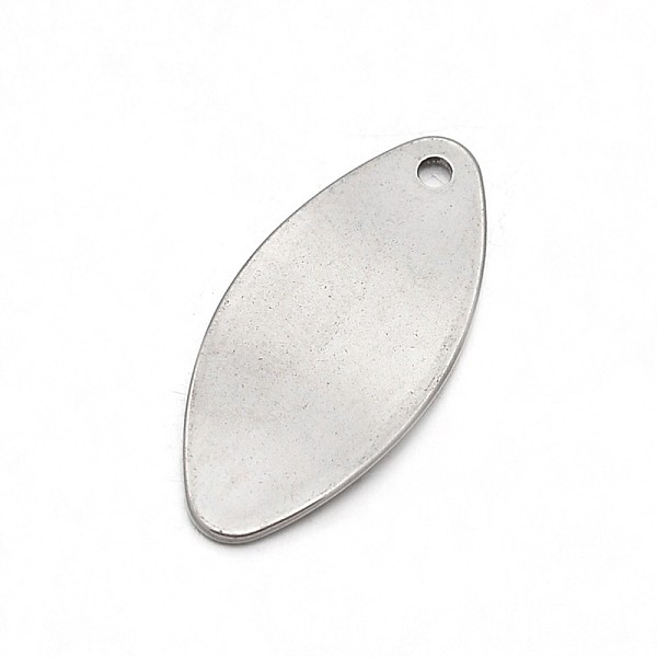 

PandaHall Oval 304 Stainless Steel Stamping Blank Tag Pendants, Stainless Steel Color, 23x10.5x1mm, Hole: 1.4mm 304 Stainless Steel Oval