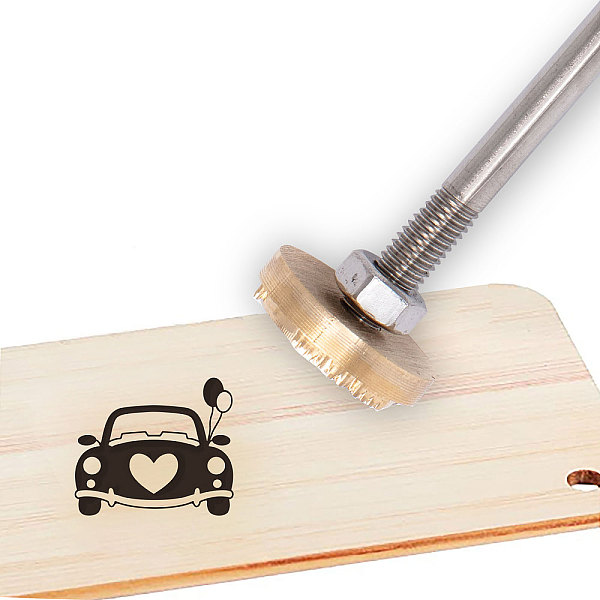 

PandaHall CREATPLANET Wood Branding Iron Wreath Rings Pattern Love Theme Wood Leather Heat Stamp BBQ Branding Stamp with Wood Handle 30mm...
