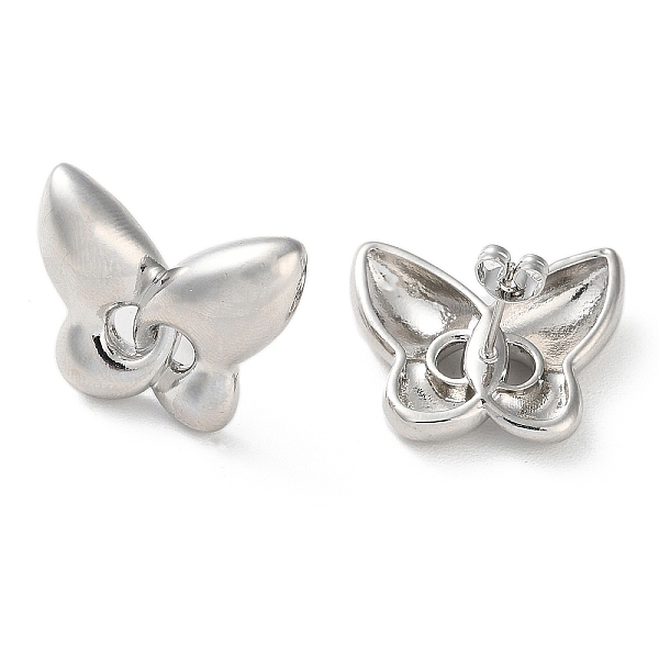 

PandaHall Butterfly Rack Plating Brass Stud Earrings for Women, Long-Lasting Plated, Lead Free & Cadmium Free, Platinum, 20x24mm Brass...