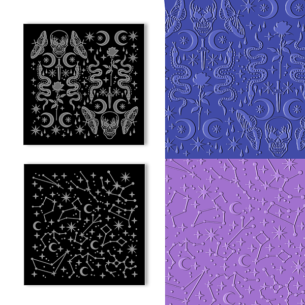 

PandaHall Acrylic Clay Texture Boards, Square, Snake, 100x100mm, 2pcs/set Acrylic Snake Clear
