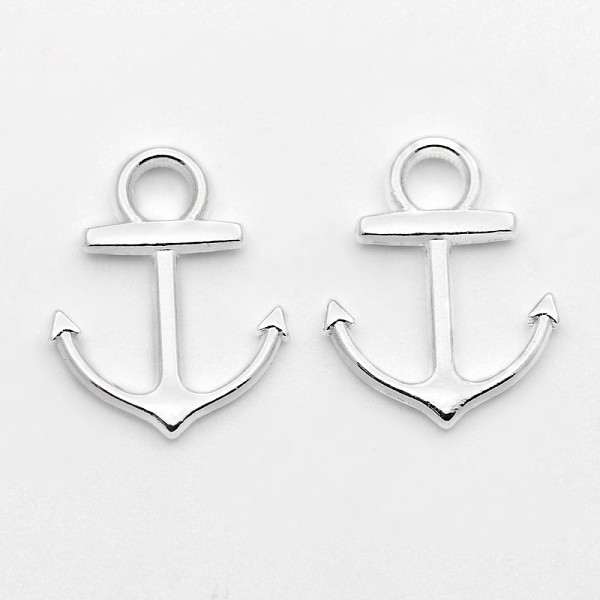 

PandaHall Alloy Pendants, Cadmium Free & Lead Free, Anchor, Silver Color Plated, 19x15x2mm, hole: 3mm Alloy Anchor & Helm Silver