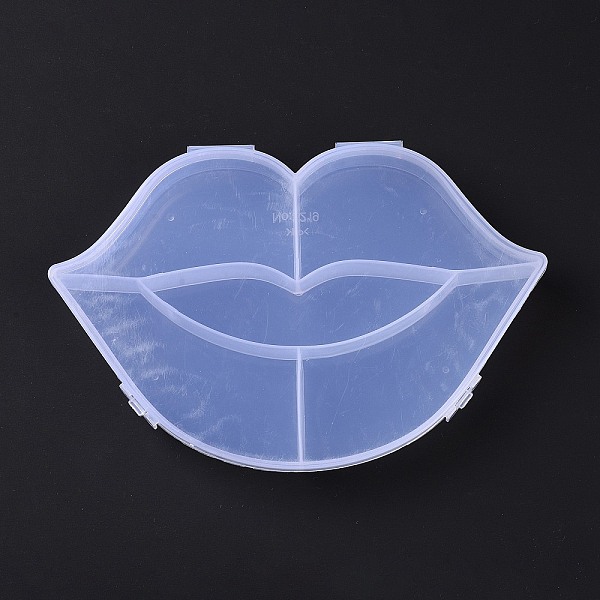 

PandaHall 5 Grids Transparent Plastic Box, Lip Shaped Bead Containers for Small Jewelry and Beads, WhiteSmoke, 12.2x18.1x2.5cm, Inner..., White