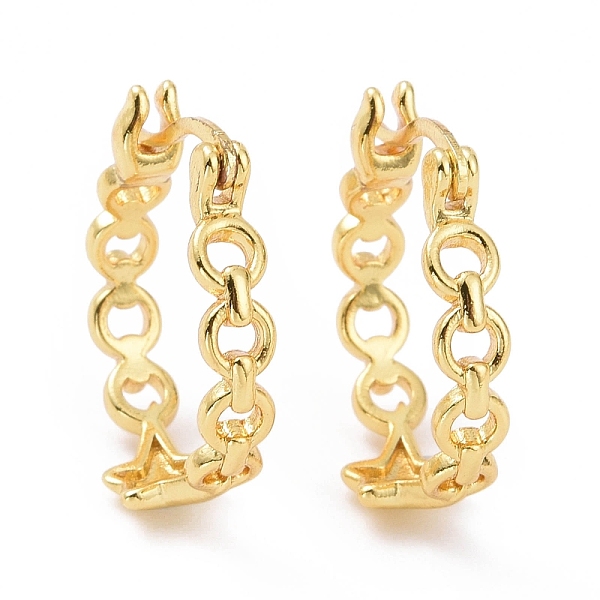 

PandaHall Rack Plating Brass Star Hoop Earrings for Women, Cadmium Free & Lead Free, Golden, 22x20x6mm, Pin: 0.5x0.8mm Brass Star