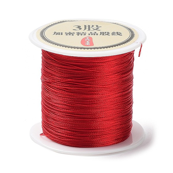 

PandaHall 3-Ply Round Nylon Thread, with Spool, Crimson, 0.2mm, about 109.36 Yards(100m)/Roll Nylon Pink