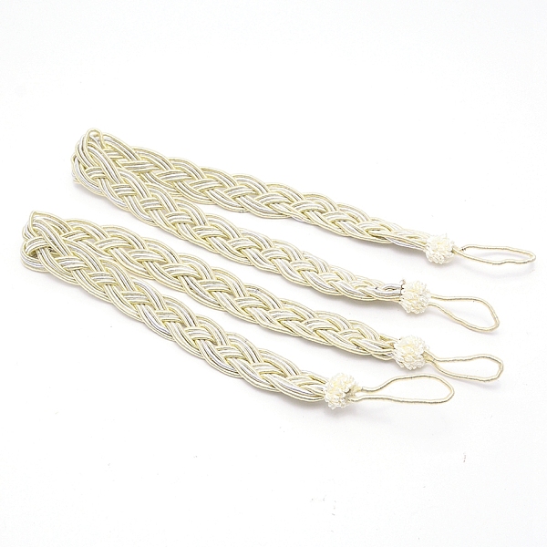 PandaHall Polyester Braided Curtain Tiebacks, Light Goldenrod Yellow, 540x5~24mm Polyester Others Yellow