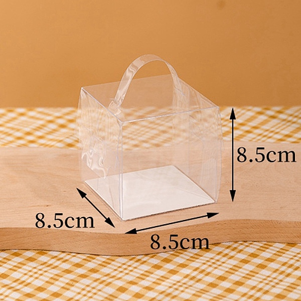 

PandaHall Foldable Transparent PET Cakes Boxes, Portable Dessert Bakery Boxes, Rectangle, Clear, 8.5x8.5x8.5cm Plastic Rectangle Clear