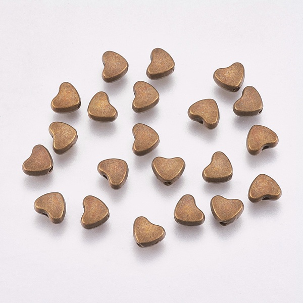 

PandaHall Alloy Beads, Cadmium Free & Nickel Free & Lead Free, Heart, Antique Bronze, 6x5x3mm, Hole: 1mm Alloy Heart