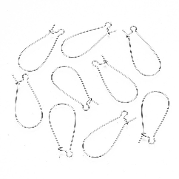 

PandaHall 304 Stainless Steel Hoop Earring Findings, Kidney Ear Wire, Rings, Stainless Steel Color, 33x14x0.6mm, Pin: 0.6mm 304 Stainless...