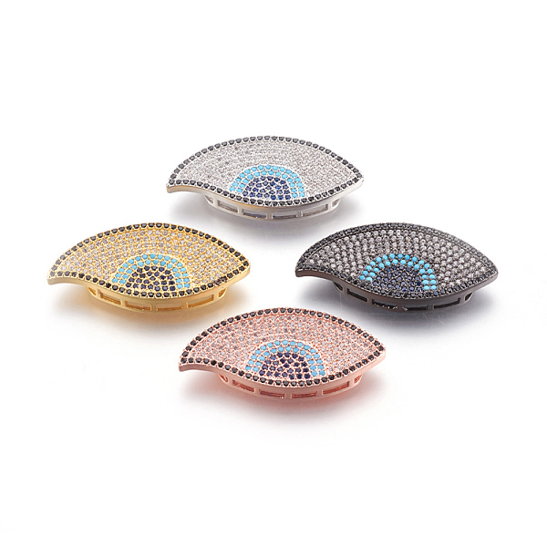 

PandaHall Brass Micro Pave Cubic Zirconia Slide Charms, Lead Free & Cadmium Free & Nickel Free, Long-Lasting Plated, Leaf, Colorful, Mixed..., Multicolor