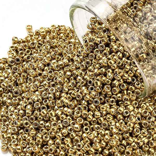 

PandaHall TOHO Round Seed Beads, Japanese Seed Beads, (557) Gold Metallic, 15/0, 1.5mm, Hole: 0.7mm, about 3000pcs/10g Glass Gold