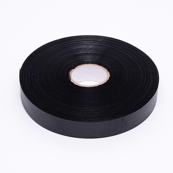 

PandaHall Polyester Blank Sewn-in Label Ribbon, with Spool, Black, 25mm, 200m/roll Polyester None Black