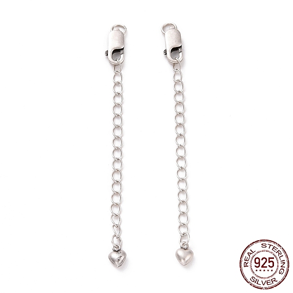 

PandaHall 925 Sterling Silver Chain Extenders, with Lobster Claw Clasps & Charms, Heart, Antique Silver, 63x2.5mm, Hole: 2.4mm Sterling...