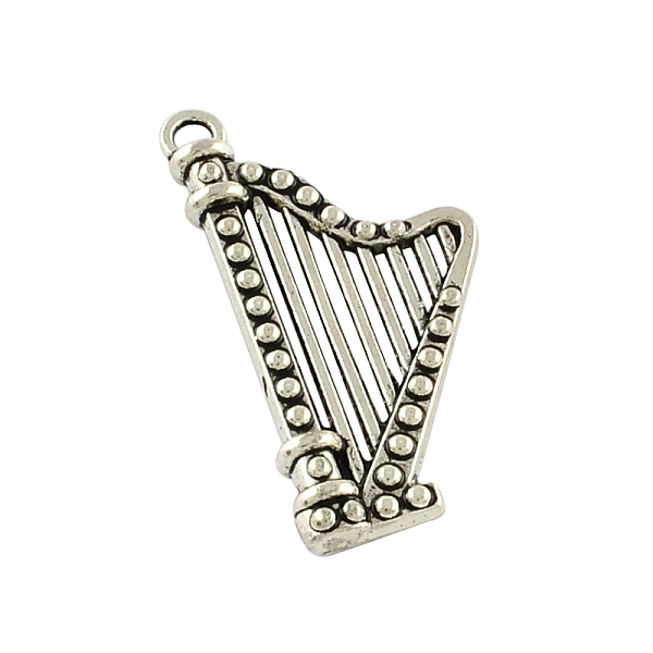 

PandaHall Tibetan Style Zinc Alloy Pendants, Lead Free & Cadmium Free, Musical Instruments, Antique Silver, 39.5x20x5mm, Hole: 3mm, about...