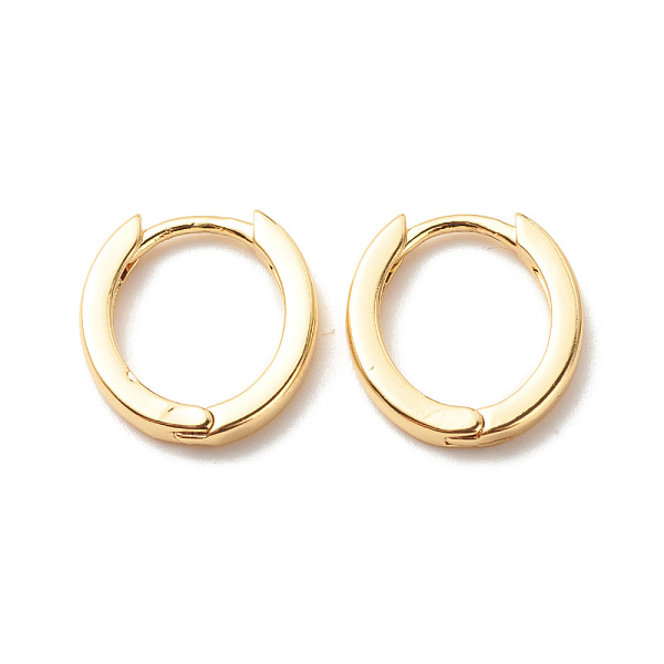 

PandaHall Brass Hinged Hoop Earrings for Women, Cadmium Free & Lead Free, Golden, 15x13.5x2mm, Pin: 1mm Brass Ring