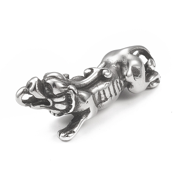 

PandaHall 304 Stainless Steel Pendants, Pi Xiu Charm, Antique Silver, 37x10.5x12.5mm, Hole: 1.5x3.5mm 304 Stainless Steel Other Animal