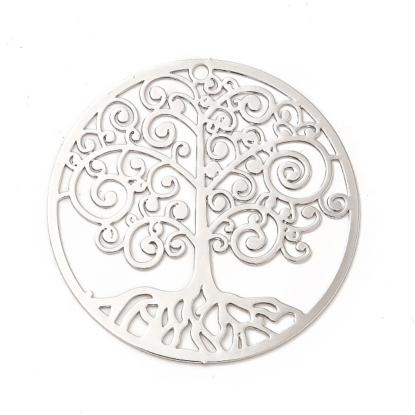 

PandaHall Rack Plating Brass Filigree Pendants, Long-Lasting Plated, Flat Round with Tree of Life, Platinum, 35x0.3mm, Hole: 1.6mm Brass...
