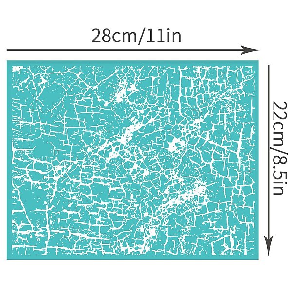 

PandaHall Self-Adhesive Silk Screen Printing Stencil, for Painting on Wood, DIY Decoration T-Shirt Fabric, Turquoise, Crackle, 280x220mm..., Green