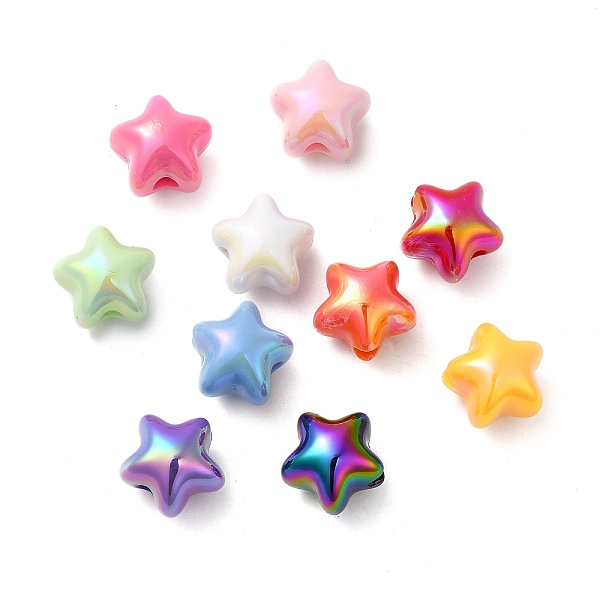 

PandaHall UV Plating Opaque Acrylic Beads, Iridescent, Luminous Glow in the Dark, Star, Mixed Color, 15x15.5x14mm, Hole: 3.5mm Acrylic Star..., Multicolor