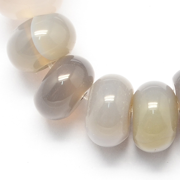 

PandaHall Natural Grey Agate Beads Strands, Rondelle, Light Grey, 6x4mm, Hole: 1mm, about 99pcs/strand, 15.7 inch Grey Agate Rondelle Gray