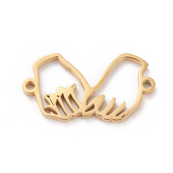

PandaHall 304 Stainless Steel Links Connectors, Textured, Hand, Golden, 12.5x22.5x1.5mm, Hole: 1mm 304 Stainless Steel Body