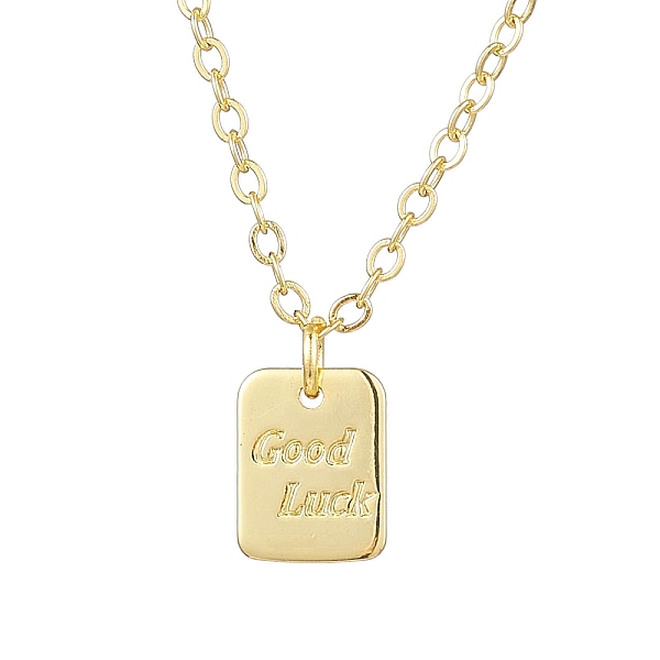 

PandaHall Brass Pendant Necklaces, Cable Chain for Women, Rectangle, Golden, 16.46 inch(418mm) Brass Rectangle