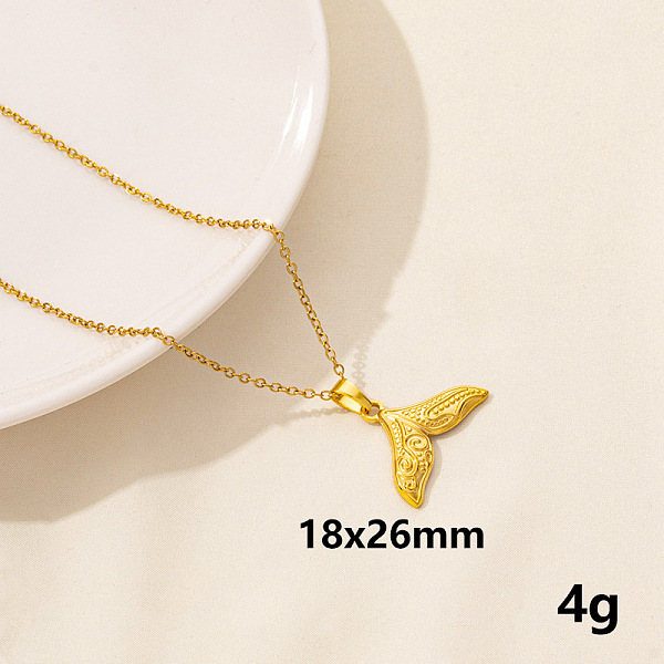 

PandaHall Stylish Ocean Stainless Steel Fishtail Pendant Necklace for Women Stainless Steel Others