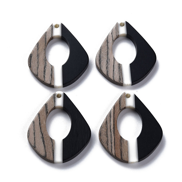 

PandaHall Opaque Resin & Walnut Wood Pendants, Rhombus, Black, 28x23x3mm, Hole: 2mm Resin+Wood Rhombus Black