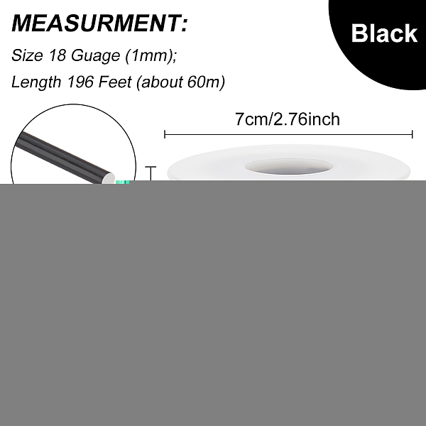 

PandaHall BENECREAT 18 Gauge Black Aluminum Wire Anodized Jewelry Craft Wire Beading Floral Making Bendable Metal Wire for Jewelry Craft...