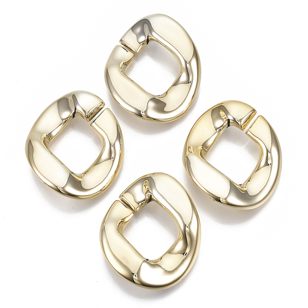 

PandaHall CCB Plastic Linking Rings, Quick Link Connectors, For Jewelry Curb Chains Making, Twist, Golden, 40x33x9mm, Inner Diameter...