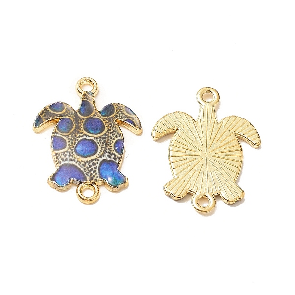 

PandaHall Printed Alloy Connector Charms, Sea Turtle Links, Cadmium Free & Nickel Free & Lead Free, Golden, Blue, 23.3~23.4x17.8~18x1.6mm...
