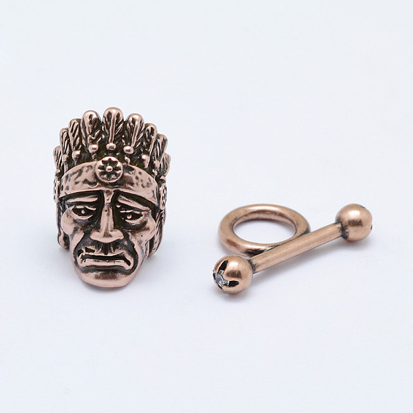

PandaHall Brass Toggle Clasps, Indian, Cadmium Free & Nickel Free & Lead Free, Red Copper, Indian: 22x15x13mm, Hole: 7x8mm, Bar: 24x14x5mm...