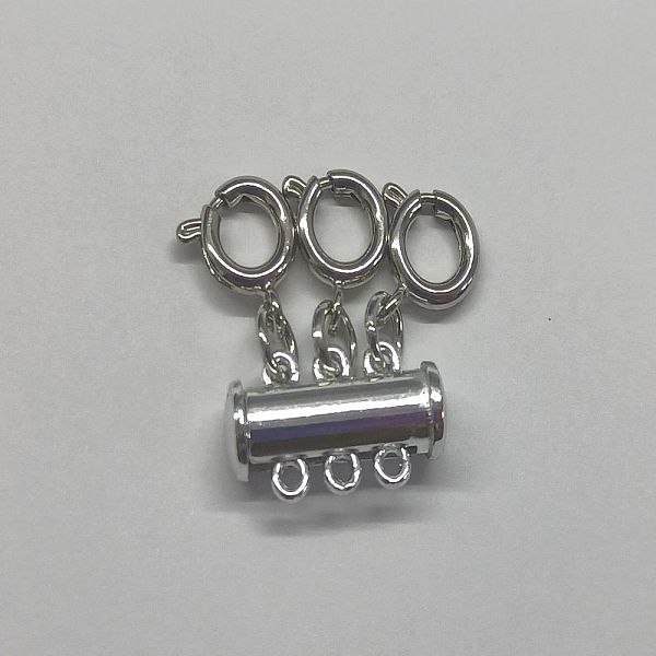 

PandaHall Brass Magnetic Slide Lock Clasps, with Lobster Claw Clasps, Tube, Platinum, 25x20mm, Hole: 1.5mm Brass