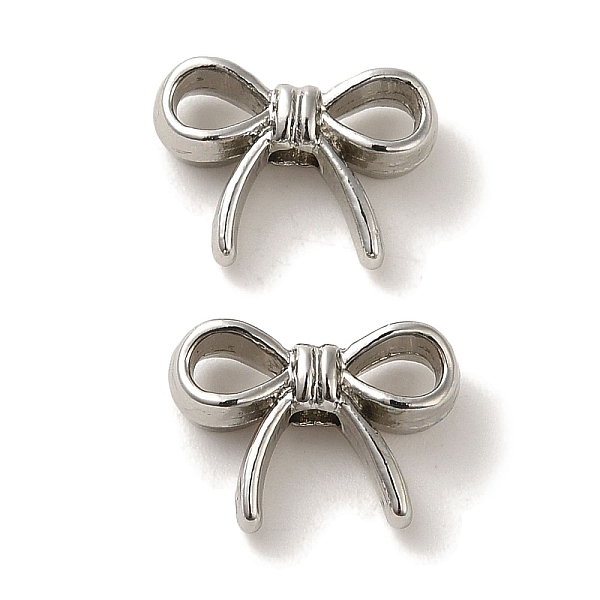 

PandaHall Rack Plating Alloy Beads, Cadmium Free & Nickel Free & Lead Free, Bowknot, Platinum, 10x13.5x4.5mm, Hole: 2mm Alloy Bowknot