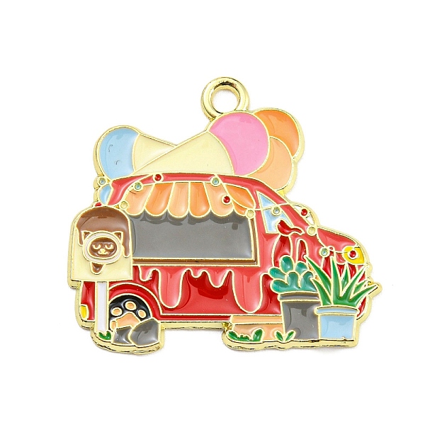 

PandaHall Alloy Enamel Pendants, Golden, Motor Home, 27.5x31x1mm, Hole: 2.2mm Alloy+Enamel Vehicle