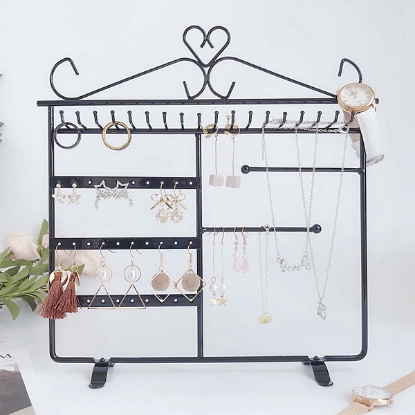 

PandaHall Iron Jewelry Display Hanging Stand, Black, 29x27cm Iron Black