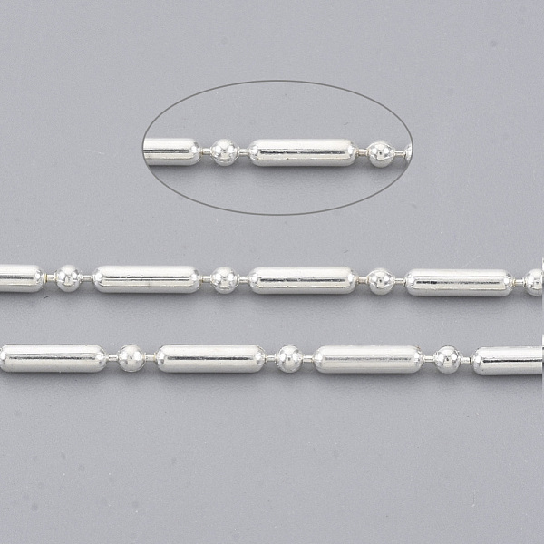 

PandaHall Brass Ball Chains, Ball & Bar Chains, Long-Lasting Plated, Soldered, with Spool, Cadmium Free & Lead Free, Silver, 5.6x1.5mm and...