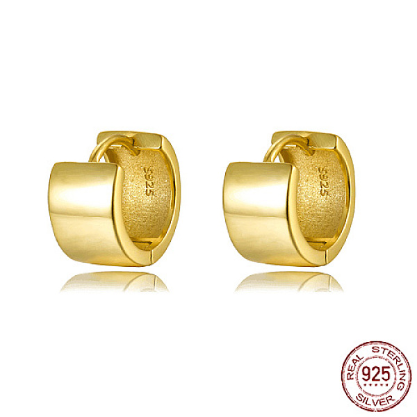 

PandaHall Real 18K Gold Plated 925 Sterling Silver Hoop Earrings, with S925 Stamp, Real 18K Gold Plated, 14x8mm Sterling Silver Ring