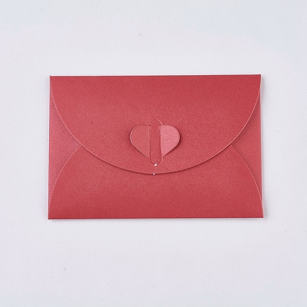 

PandaHall Retro Colored Pearl Blank Mini Paper Envelopes, Wedding Party Invitation Envelope, DIY Gift Envelope, Heart Closure Envelopes..., Red